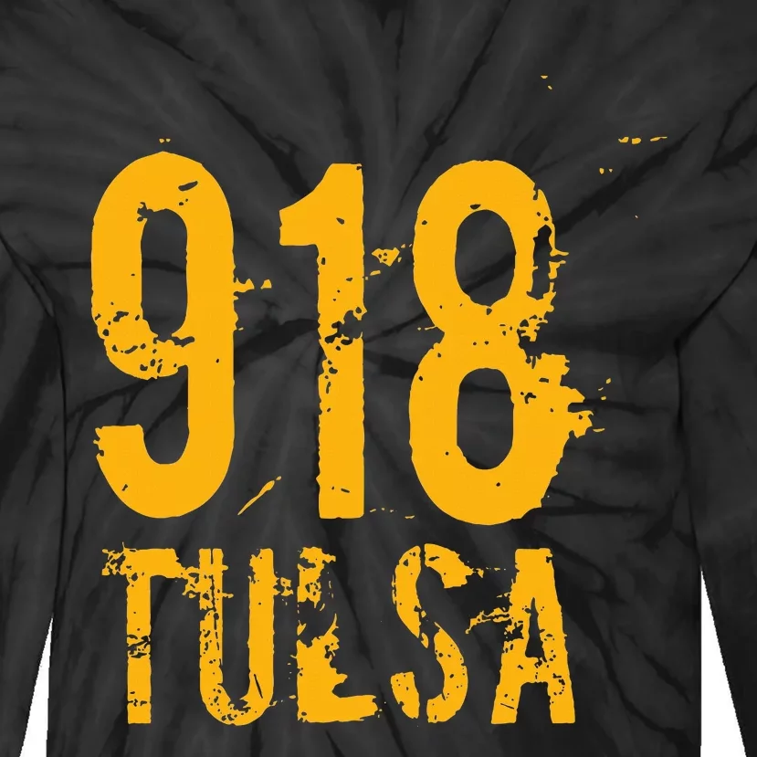 Tulsa 918 Area Code Oklahoma Tie-Dye Long Sleeve Shirt