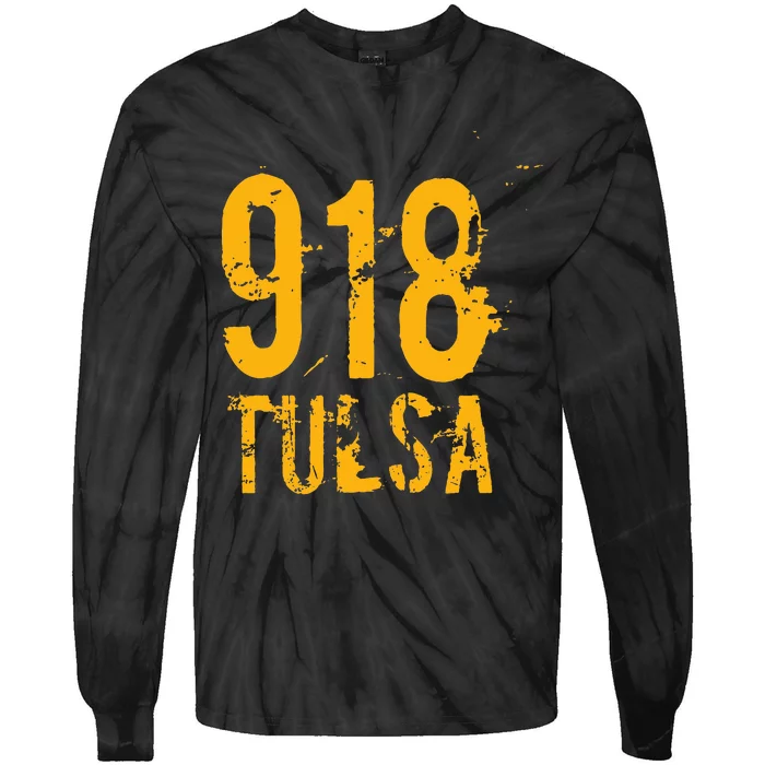 Tulsa 918 Area Code Oklahoma Tie-Dye Long Sleeve Shirt