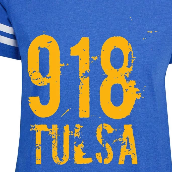 Tulsa 918 Area Code Oklahoma Enza Ladies Jersey Football T-Shirt