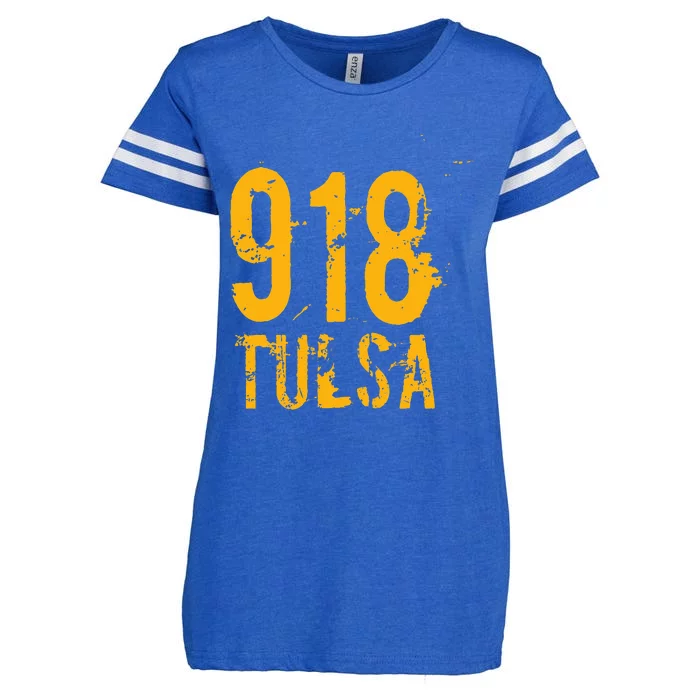 Tulsa 918 Area Code Oklahoma Enza Ladies Jersey Football T-Shirt