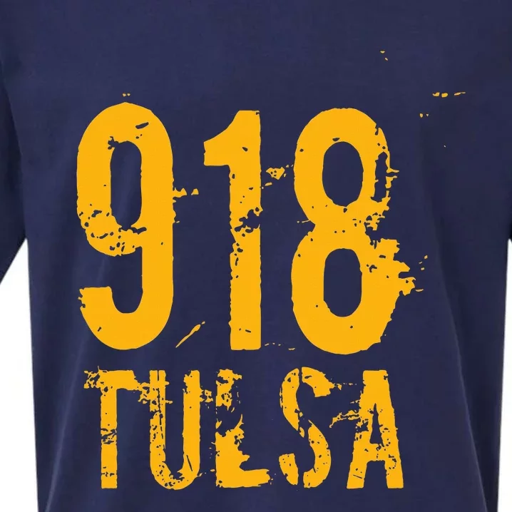 Tulsa 918 Area Code Oklahoma Sueded Cloud Jersey T-Shirt