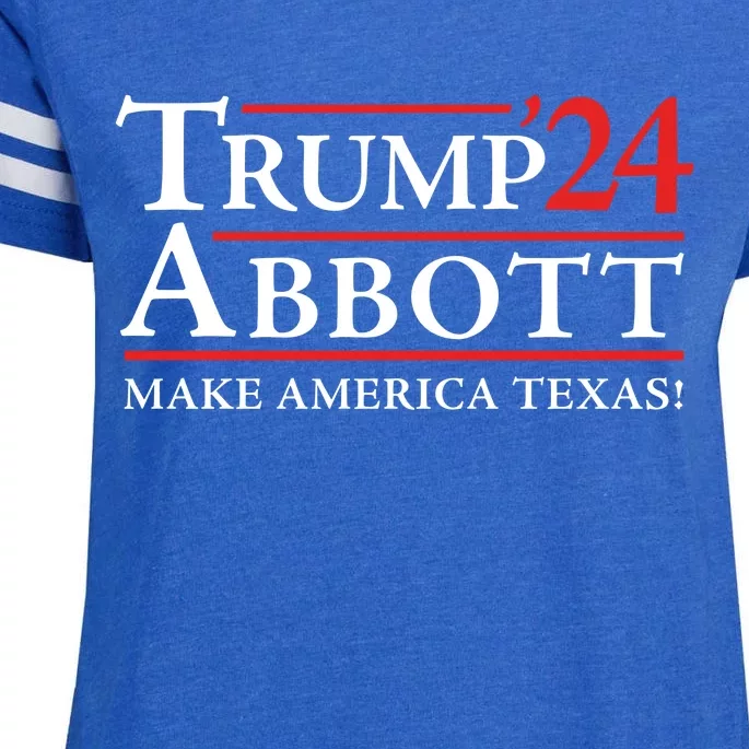 Trump Abbott 2024 Texas Governor Funny Election Enza Ladies Jersey Football T-Shirt