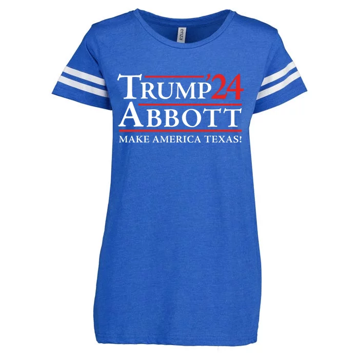 Trump Abbott 2024 Texas Governor Funny Election Enza Ladies Jersey Football T-Shirt