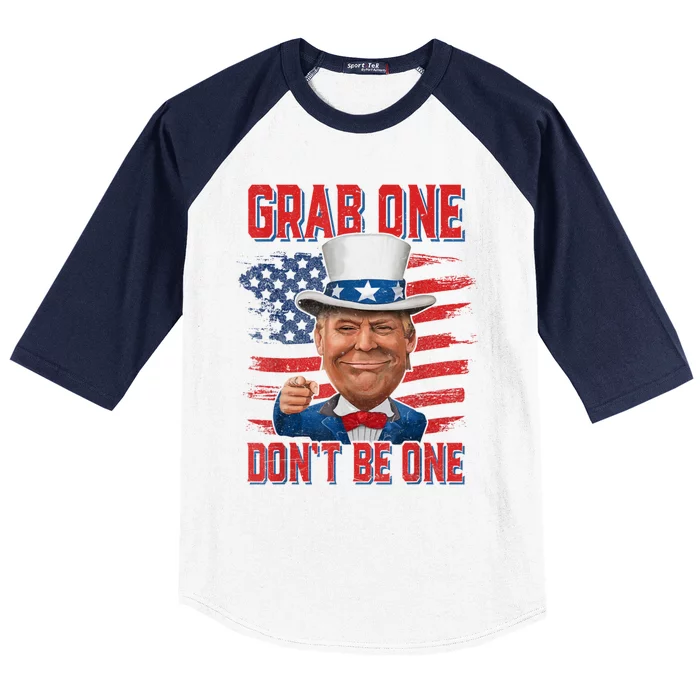 Trump American 4th Of July Grab One Dont Be One Uncle Baseball Sleeve Shirt