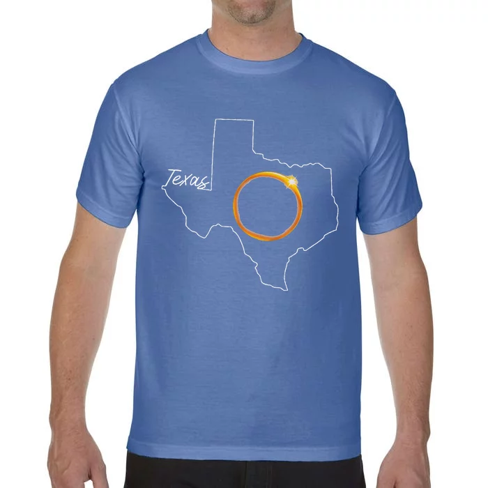 Texas April 8 Total Solar Eclipse Usa Map Totality Comfort Colors T-Shirt