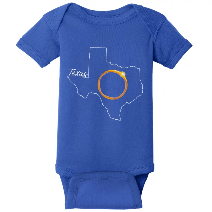 Texas April 8 Total Solar Eclipse Usa Map Totality Baby Bodysuit