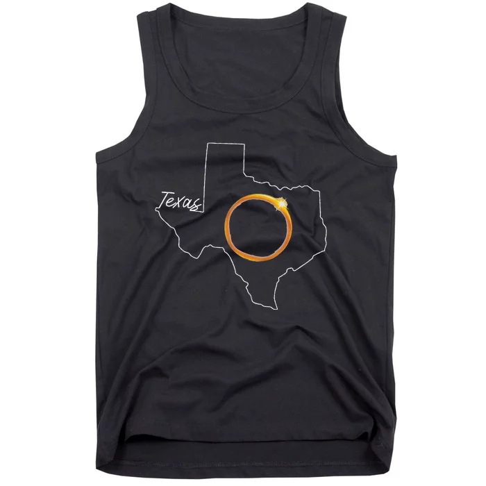 Texas April 8 Total Solar Eclipse Usa Map Totality Tank Top