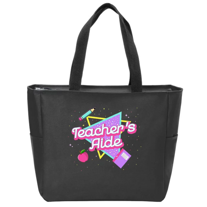 Teachers Aide 80s 90s Back To School Zip Tote Bag