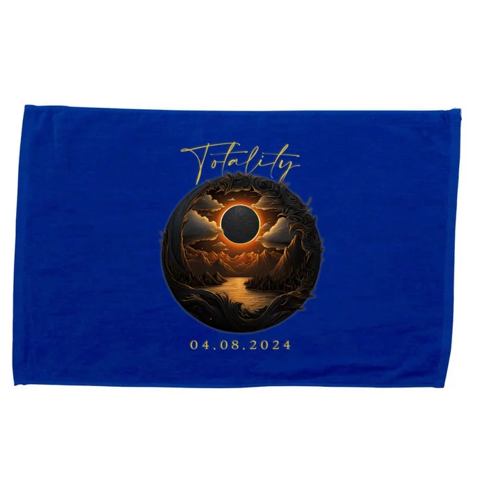 Totality April 8 2024 Total Solar Eclipse America Microfiber Hand Towel