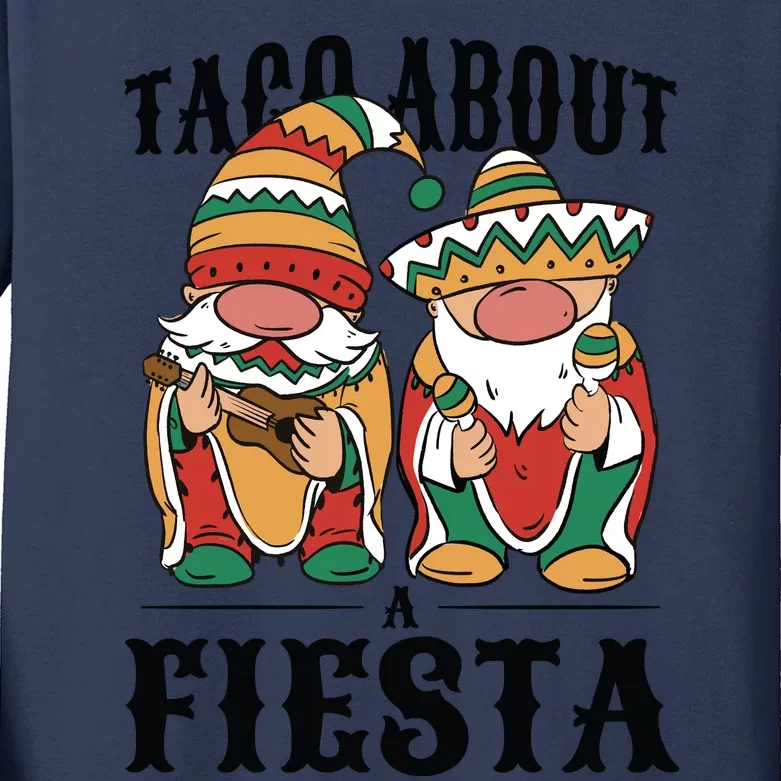 Taco About A Fiesta Gnomes Kids Long Sleeve Shirt