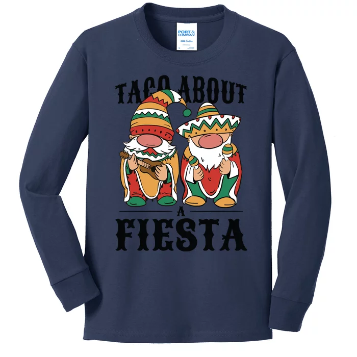 Taco About A Fiesta Gnomes Kids Long Sleeve Shirt