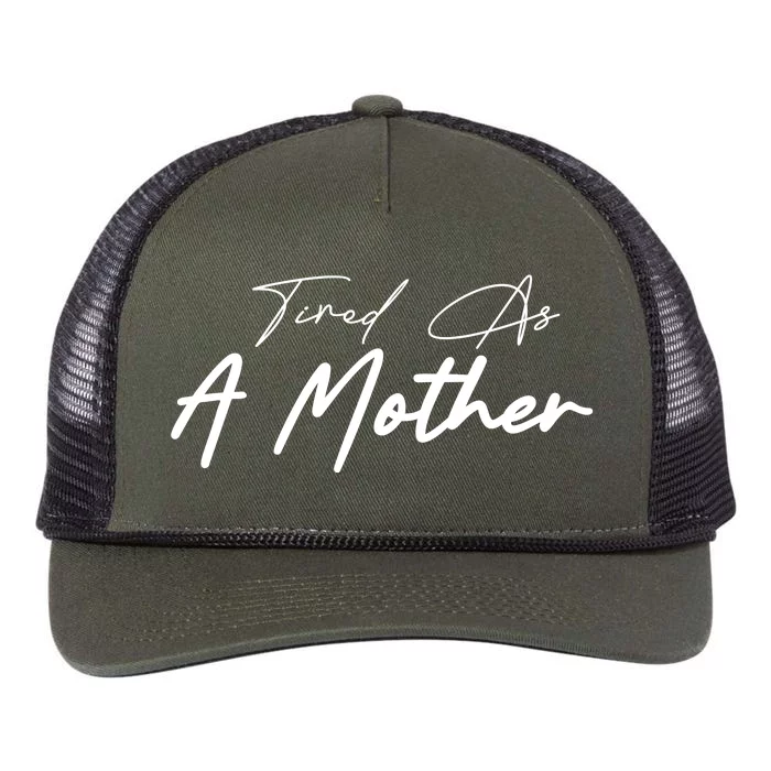 Tired As A Mother Mom Life Retro Rope Trucker Hat Cap