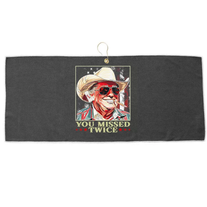 Trump Assassination Attempt Trump 2024 You Missed Twice Large Microfiber Waffle Golf Towel