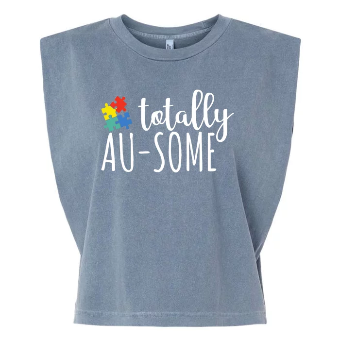 Totally Awesome Autism Awareness Garment-Dyed Women's Muscle Tee