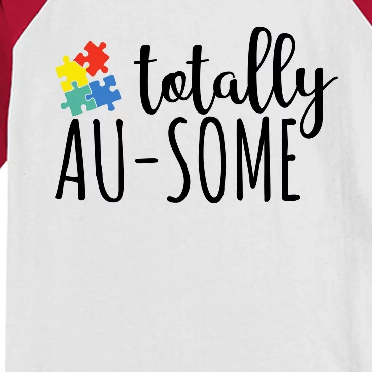 Totally Awesome Autism Awareness Kids Colorblock Raglan Jersey