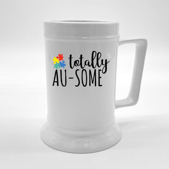 Totally Awesome Autism Awareness Front & Back Beer Stein