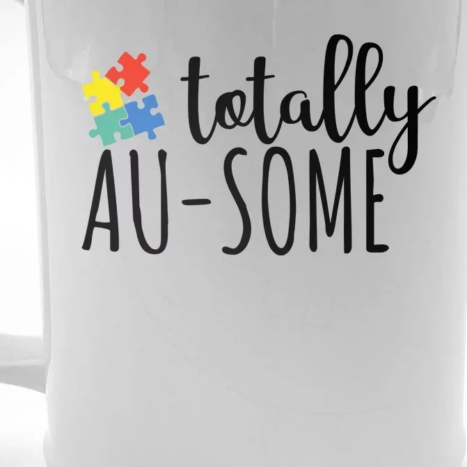 Totally Awesome Autism Awareness Front & Back Beer Stein