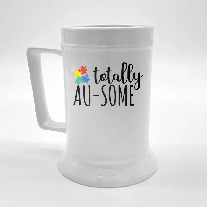 Totally Awesome Autism Awareness Front & Back Beer Stein