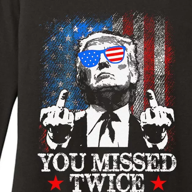 Trump Assassination Attempt Trump 2024 You Missed Twice Womens CVC Long Sleeve Shirt