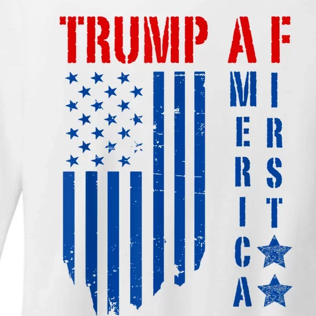 Trump Af America First Ultra Maga Republican Military Voter Womens CVC Long Sleeve Shirt