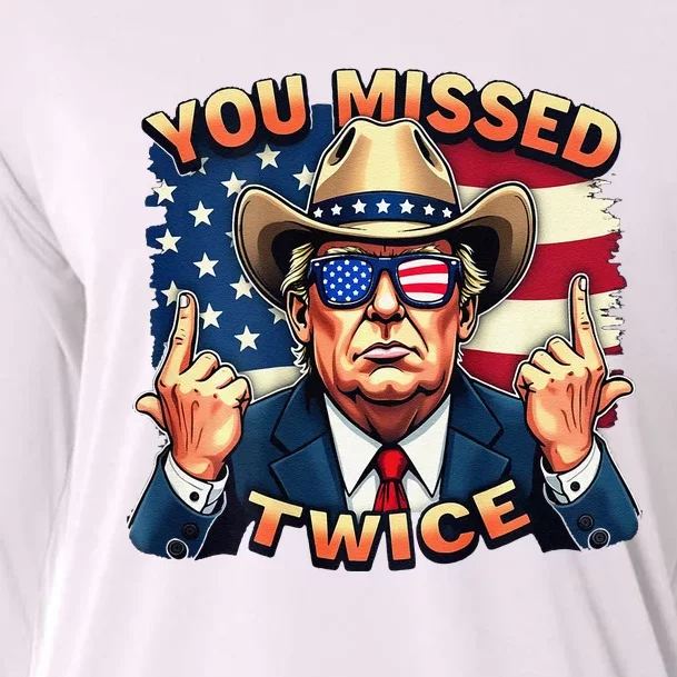 Trump Assassination Attempt Trump 2024 You Missed Twice Cooling Performance Long Sleeve Crew