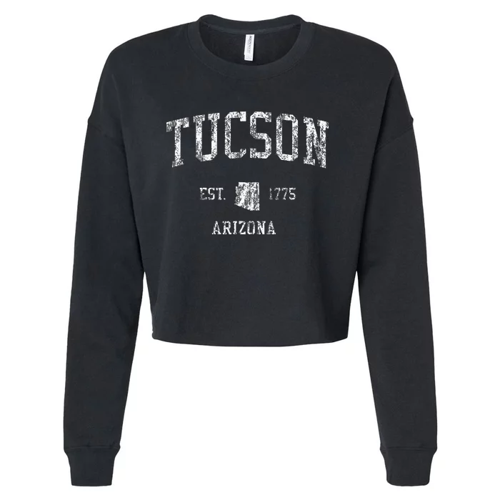 Tucson Arizona AZ Vintage Sports Design Retro Cropped Pullover Crew