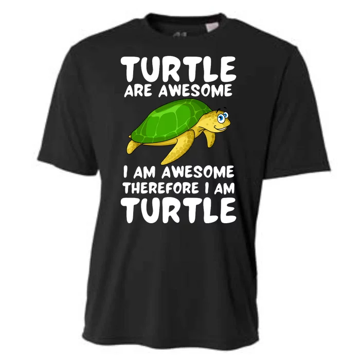 Turtle Are Awesome I Am Awesome Therefore I Am Turtle Cooling Performance Crew T-Shirt