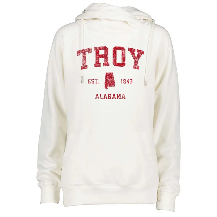 Troy Alabama Al Vintage Sports Design Womens Funnel Neck Pullover Hood