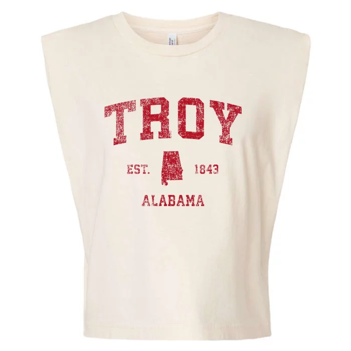 Troy Alabama Al Vintage Sports Design Garment-Dyed Women's Muscle Tee