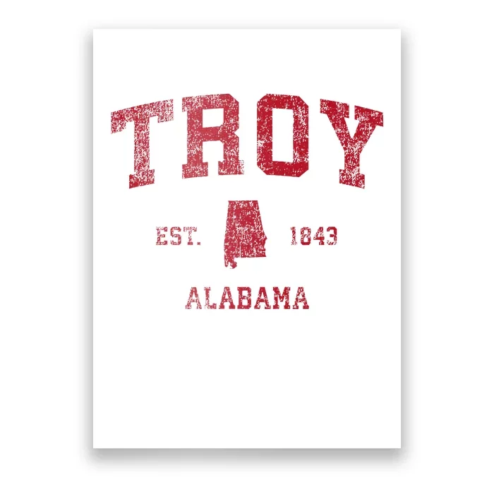 Troy Alabama Al Vintage Sports Design Poster