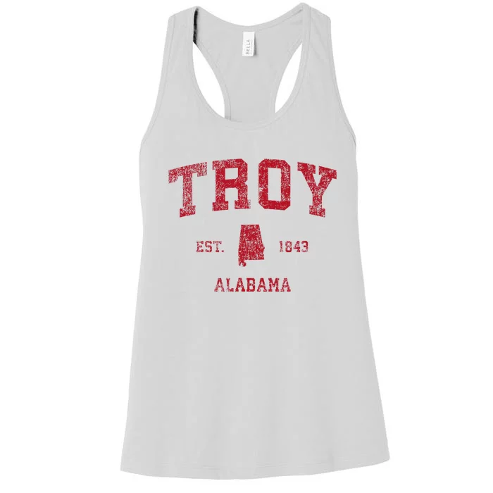 Troy Alabama Al Vintage Sports Design Women's Racerback Tank