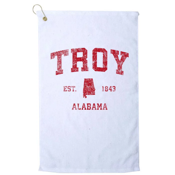 Troy Alabama Al Vintage Sports Design Platinum Collection Golf Towel