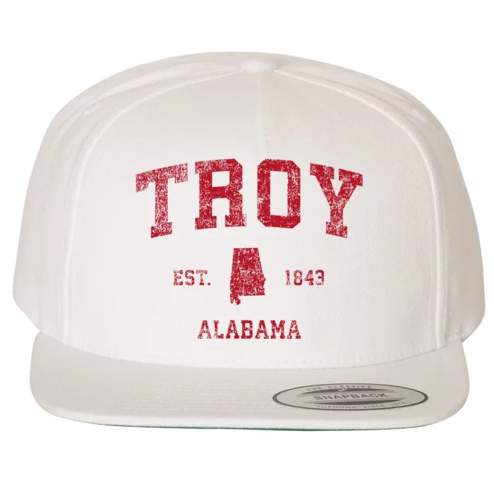 Troy Alabama Al Vintage Sports Design Wool Snapback Cap