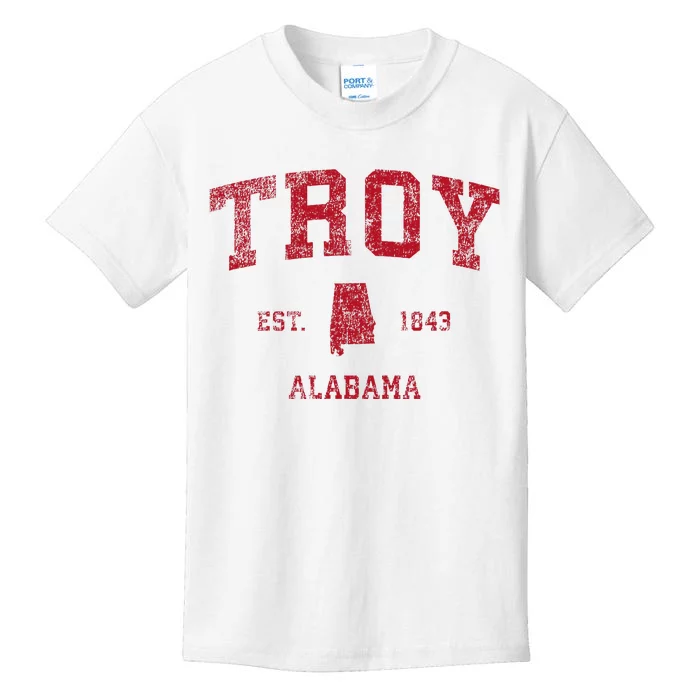 Troy Alabama Al Vintage Sports Design Kids T-Shirt