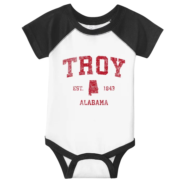 Troy Alabama Al Vintage Sports Design Infant Baby Jersey Bodysuit