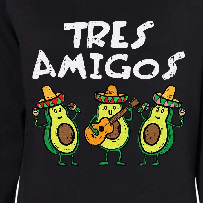 Tres Amigos Avocados Guac Cinco De Mayo Fiesta Mexican Vegan Womens California Wash Sweatshirt