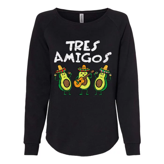 Tres Amigos Avocados Guac Cinco De Mayo Fiesta Mexican Vegan Womens California Wash Sweatshirt