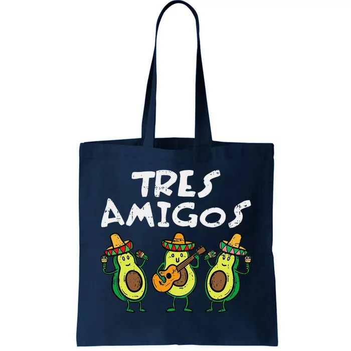 Tres Amigos Avocados Guac Cinco De Mayo Fiesta Mexican Vegan Tote Bag