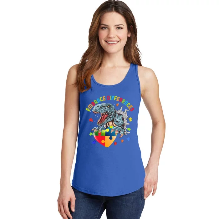 Trex Autism Awareness Dinosaur Autism Funny Gift Ladies Essential Tank