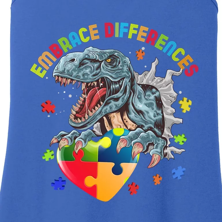 Trex Autism Awareness Dinosaur Autism Funny Gift Ladies Essential Tank