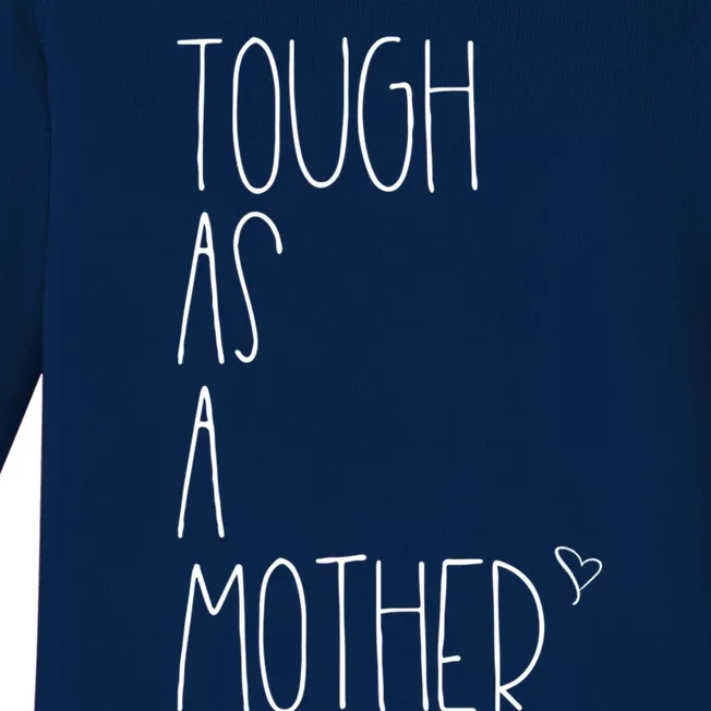 Tough As A Mother Funny Momma Loves Her Dos Strong Mom Great Gift Baby Long Sleeve Bodysuit