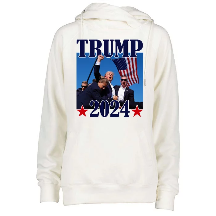 Trump Assassination Attempt Iconic 2024 Womens Funnel Neck Pullover Hood