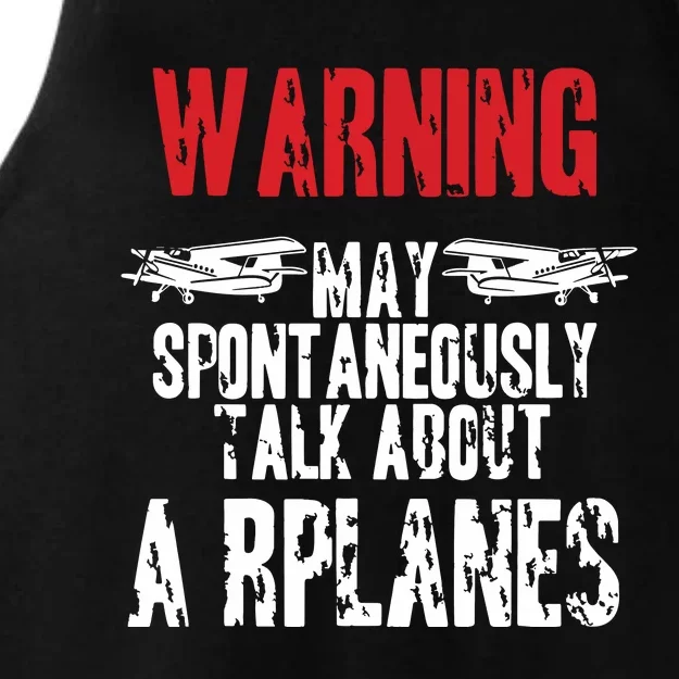 Talk About Airplanes Funny Pilot And Aviation Ladies Tri-Blend Wicking Tank