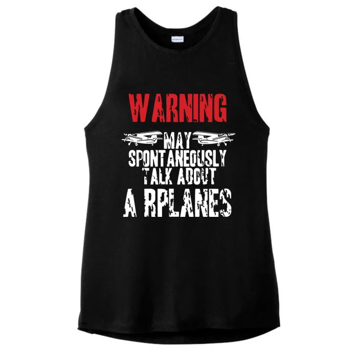 Talk About Airplanes Funny Pilot And Aviation Ladies Tri-Blend Wicking Tank