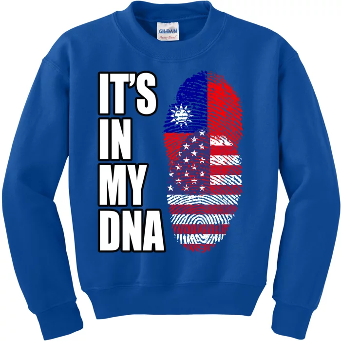 Taiwanese And American Mix Heritage Dna Flag Cute Gift Kids Sweatshirt