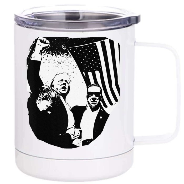 Trump Assassination Attempt Photo 2024 Front & Back 12oz Stainless Steel Tumbler Cup