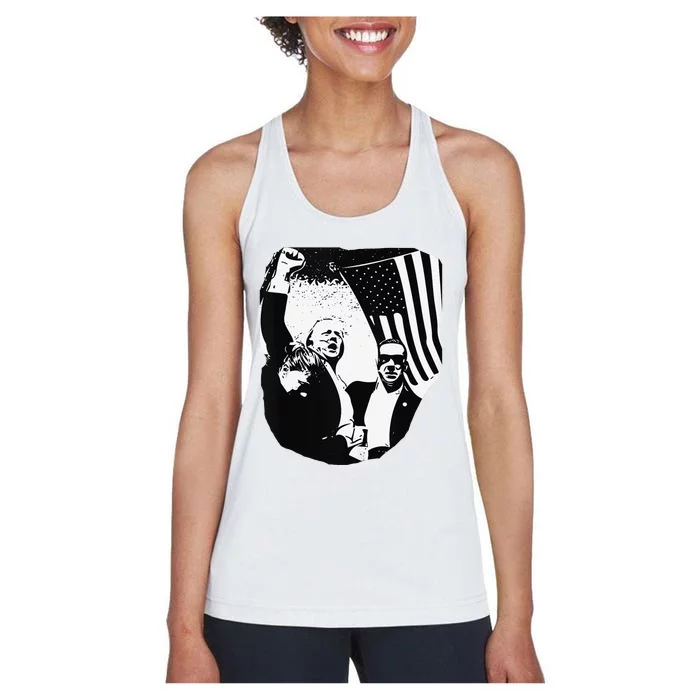 Trump Assassination Attempt Photo 2024 Women's Racerback Tank