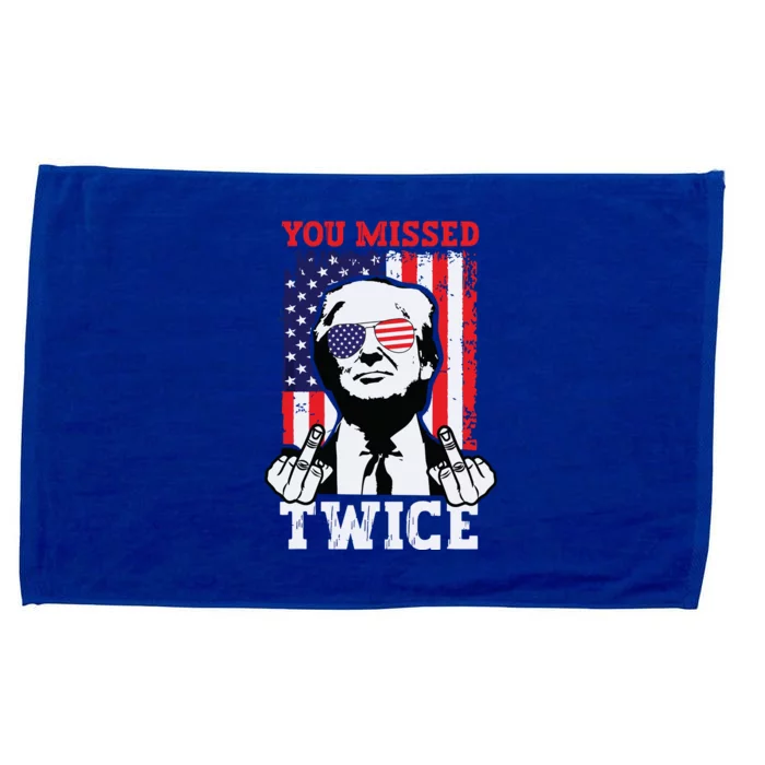 Trump Assassination Attempt Trump 2024 You Missed Twice Microfiber Hand Towel