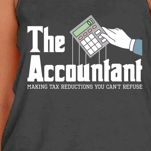 The Accountant Auditor Bookkeeper Bookkeeping Taxation Women's Knotted Racerback Tank