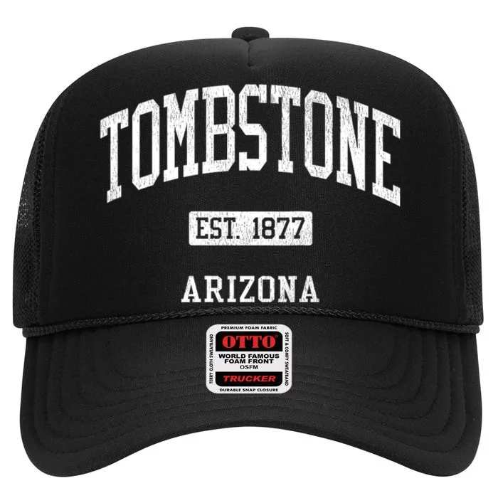 Tombstone Arizona Az Js04 Vintage Athletic Sports High Crown Mesh Trucker Hat